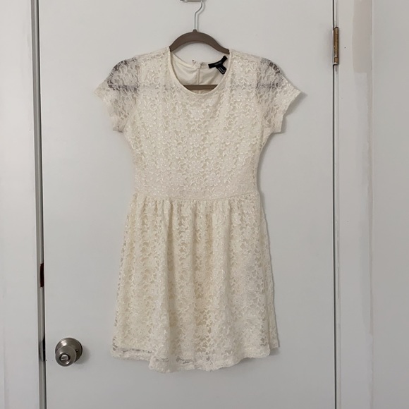 (3 / $15) Forever21 White A-Line Lace Dress - Picture 1 of 3
